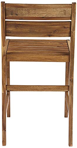 Teal Island Designs Nova Natural Acacia Wood Outdoor Bar Stools Set Of 2 Brown 24" High Farmhouse Rustic Plank Seat With Ladder Backrest Footrest For Kitchen Counter Island Patio Garden Balcony #TOP6
