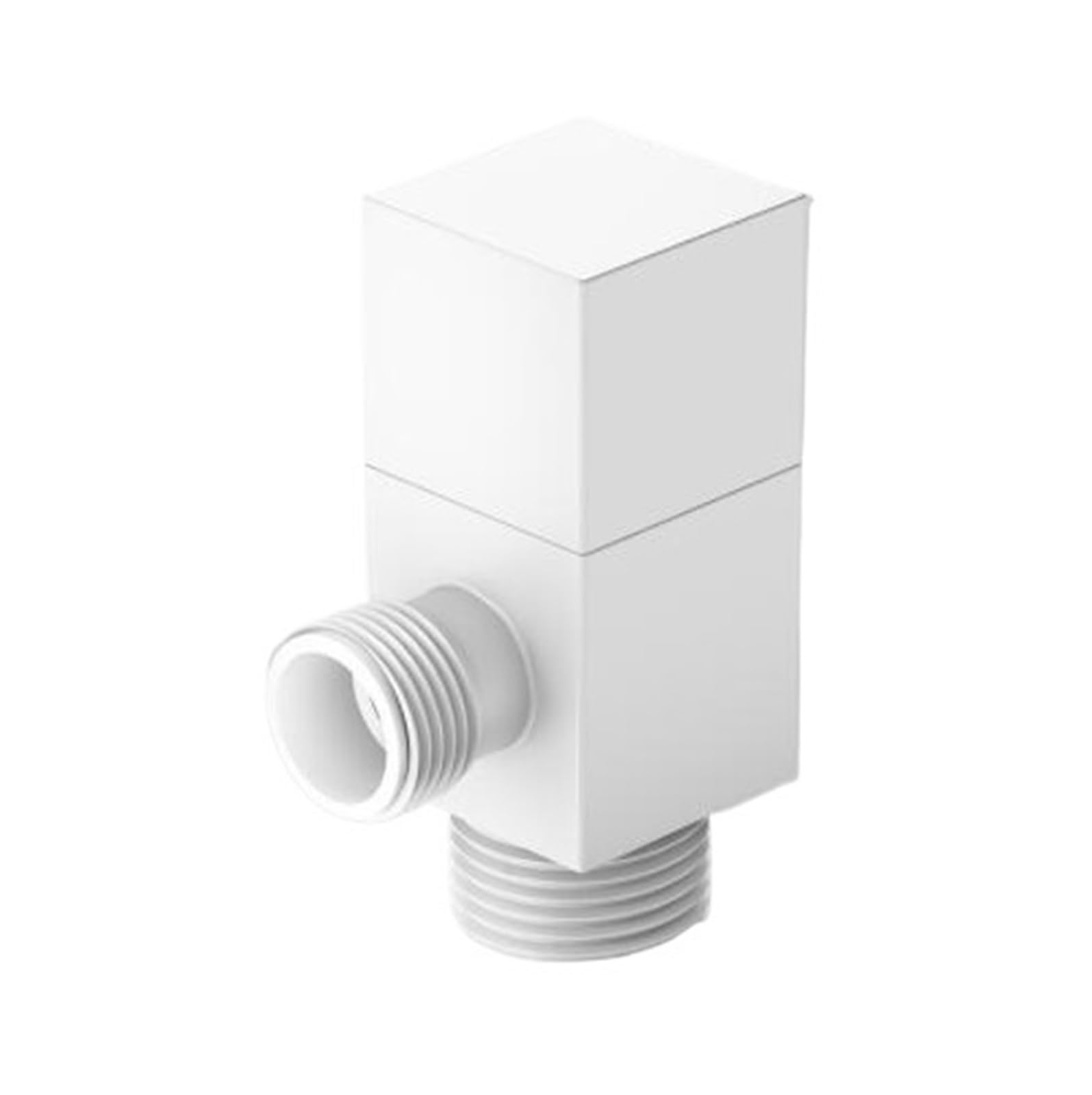 Bnjlsdatwr White Valve， Solid Brass Grey/Black Triangle Valve Bathroom Accessories Square Toilet Angle Water Inlet Valve(Gold)(White)