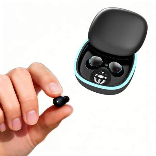 Image of Xmenha Low Profile Tiny Discreet Hidden Earbuds for Work Sleep Small Mini Invisible Earbuds Wireless Bluetooth for Small Ears Sleeping Invisible Ear Buds Headphones Black