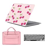 HLAAJJX Etui do MacBooka Air 27.9 cm (model 2015-2010 A1370 A1465), solidna twarda obudowa ochronna i pokrowiec na laptopa i klawiaturę do Macbook Air 29.5 cm, różowa wiśnia