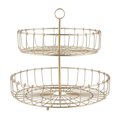 WOHPNLE 2 Tier Fruit Basket, Countertop Metal Fruit Basket Fruit Basket for Kitchen Bowl Tiered Fruit Stand Wire Storage Basket Fruits Stand Holder Organizer?