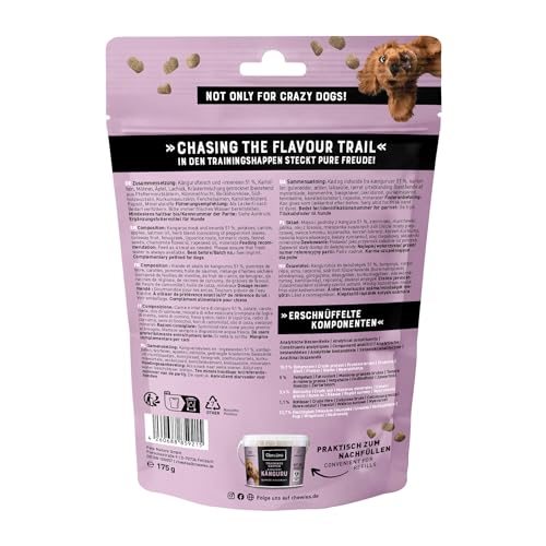Chewies Trainings-Happen Känguru Hundeleckerli getreidefrei, Soft und ohne Zucker - Monoprotein Hunde-Leckerlis in der wiederverschließbaren Verpackung - Made in Germany (6 x 175 g)