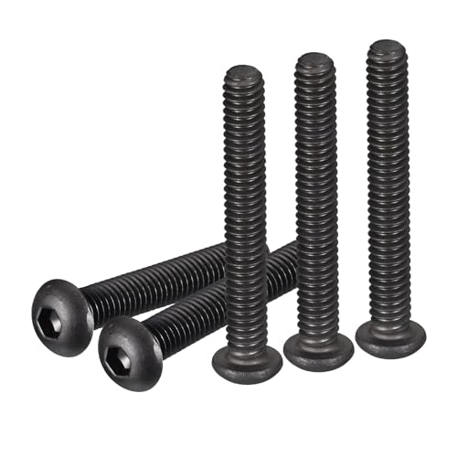 DTGN Tornillos de Cabeza Redonda con Enchufe Hexagonal de 1/4-20x2' Paquete de 10 Bueno para Máquinas Acero al Carbono con Recubrimiento de Óxido Negro Rosca Completa Unc