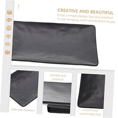 Set 2 Platos Rectangulares para Sushi Melamina Negro miniatura 5
