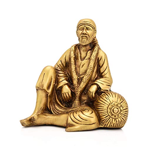 White Whale Brass God Lord Shirdi Sai Baba Bhagwan Lord Shirdi Sai Baba Idol Statue Murti