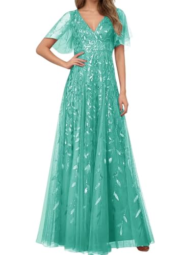 Robe de soirée en tulle à paillettes pour femme de prestige