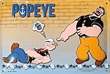 Popeye I&S/Les collections rétro Plaque métal relief 30x20 cm Popeye Popeye & Brutus 1 Produit sous licence officielle et/ou design exclusif, Métalisé