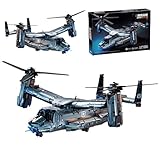 JOMIOD Technik Helikopter Bausatz, 1480 Klemmbausteine Technik Hubschrauber Modell, Der ultimative Osprey-Kampfhubschrauber-Bausatz für Militär- und Modellbau-Fans