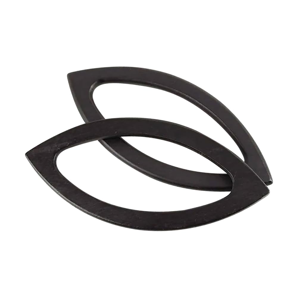 2 Pcs 20 x 9.5 cm Large Oval Wooden Bag Handles Big Wood Purse Handles Replacement Beach Crochet Bag Handle Decorative Craft Handbag Handles Purse Handle Replacements for Handmade Bags Black