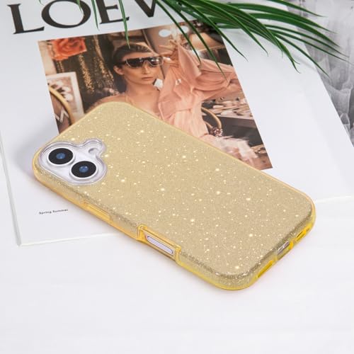 Coque iPhone 17 paillettes or pour soirée et protection antichoc chic