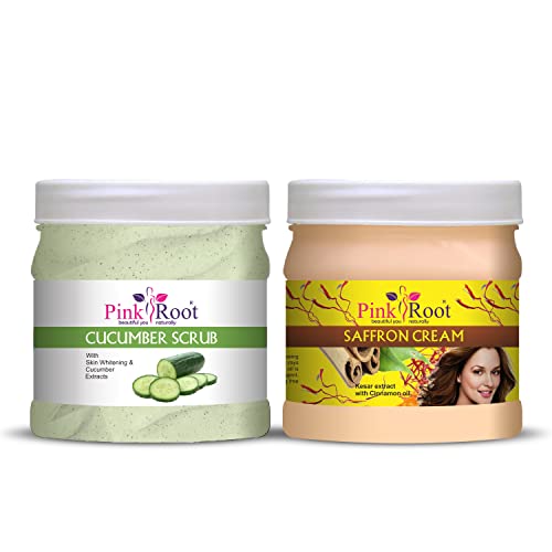 Pink Root Cucumber Scrub 500gm With Saffron Cream 500gm For Rs. 80 @ 73 % Pink Root Cucumber Scrub 500gm With Saffron Cream 500gm For Rs. 80 @ 73 %
