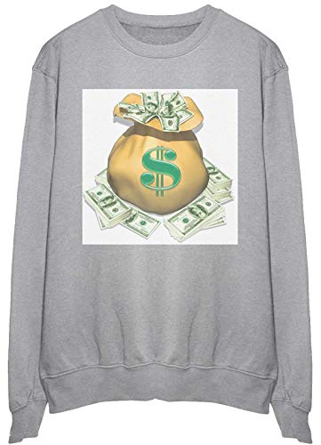Sweatshirt Dollar Bag taille XL pull à capuche ample imprimé argent pour homme
