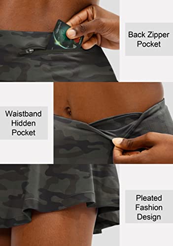 Image of SANTINY Pleated Tennis Skirt for Women with 4 Pockets Women's High Waisted Athletic Golf Skorts Skirts for Running Casual