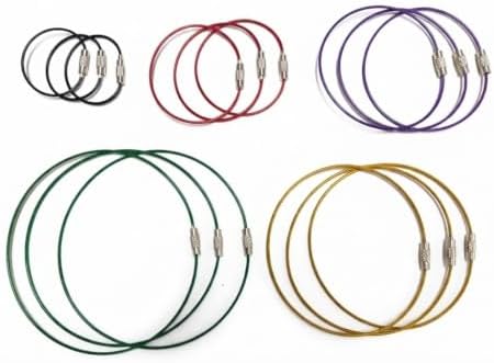 Stainless Steel Wire Cable Keyrings 15 Pack, 5 Sizes image 2