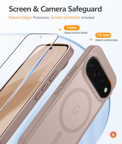 Image of FNTCASE for Google Pixel 11 Pro Case /Pixel 11 Case, with Screen Protector | Fit for Magsafe, Translucent Matte, 14FT Military Grade Drop Protection, Shockproof Protective Phone Cover, Desert Gold