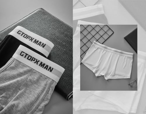 Men's Boxer Shorts Briefs, Classics Trunk Breathable Underwear, Elastic Waistband3