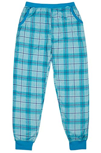 North 15 Girl's Super Cozy Plaid Mink Fleece Pajama Bottom with Waist & Bottom Rib-L1525G-Des18-10-12