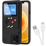 DIKKAR iPhone用ゲームコンソールケース レトロ 保護カバー セルフパワー携帯電話ケース 36種類の小型ゲーム付き フルカラーディスプレイ ビデオゲームケース iPhone 15 Pro用 (ブラック)