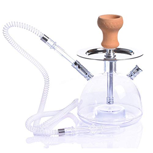 BGSFF Shisha, Premium 2/1 Schlauch Shisha Komplettset, Acryl Kessel Shisha mit Fernbedienung, B.