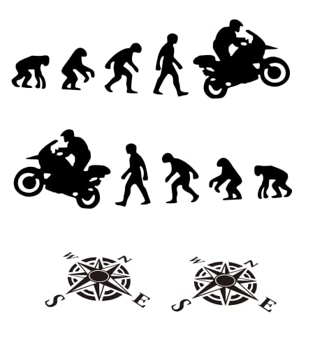 Nuevo kit pegatinas Evolution + regalo 2 pegatinas rosas de los vientos de 15 cm maletas para moto...