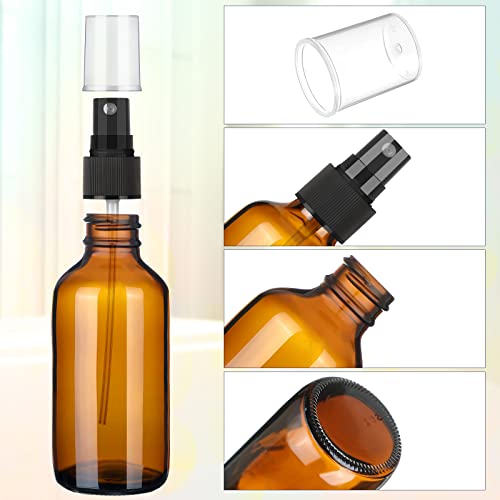 Yungyan 100 Pcs 4 oz Mini Glass Spray Bottles Empty Small Essential Oil Bottles Fine Mist with 3 Funnel 5 Dropper Cleaning Brush for Hair Travel Plants Perfumes(Brown)3