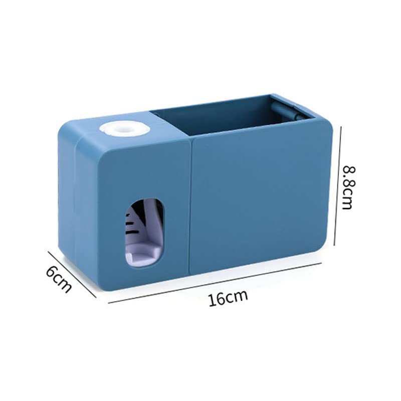Soporte para cepillo de dientes, dispensador de pasta de dientes 2 en 1 con soporte para cepillo de dientes, soporte de pared, exprimidor automático de pasta de dientes, organizador de baño