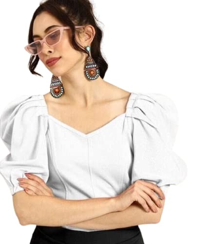 Image of Women's & Girl's Solid Short Sleeve Crop Top (LY-TopD6 Variation)
