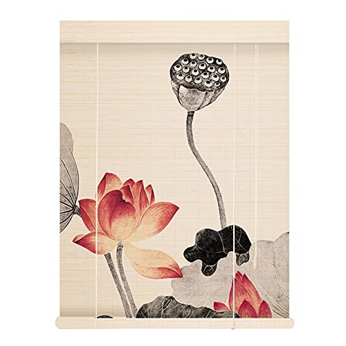 LIANGJUN Rollo Bambus Bambusrollo Vorhang Raffrollos, Privatsphäre Beschützen Partition Vorhang, Lichtfilter Sonnenschutz Weben Fensterläden Zum Esszimmer (Color : A, Size : 40x130CM(16"x51")) Cover