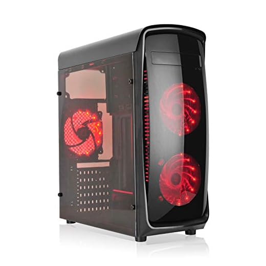 L-link KAZUMI - Caja ATX con 4 Ventiladores y Ventana, Color Negro