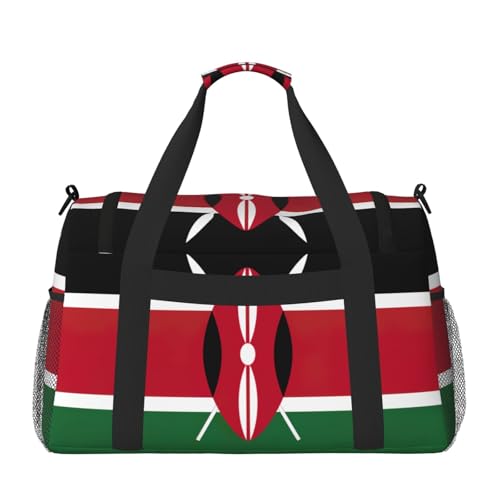 Flag of Kenya Print Everyday Use Travel Duffle Bag Large Capacity Travel Bag Stylish Functional Bag2