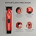 Cocco Hyper Veloce Pro Trimmer, Digital Gap Graphene Blade Edger, High-Torque Brushless BLDC Motor, Cordless, All-Metal Design, Lithium-Ion Battery, Charging Base Included (Red)