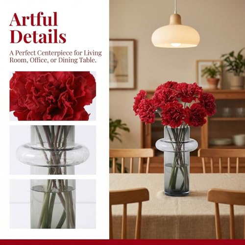 Œillets rouges artificiels décoration table maison bureau - 6