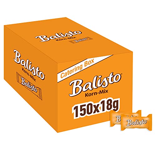 Balisto Mini Schokoriegel | Schokolade Weihnachten | Schokolade mit Korn-Mix | Orange | Großpackung | 150 x 18,5g | 2,7kg Cover