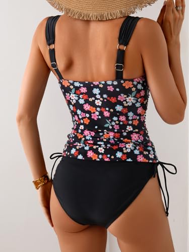 Image of B2prity Tankini Swimsuits for Women Tummy Control Two Piece Bathing Suit High Waisted Wrap Swim Suit with Bottom Swimwear