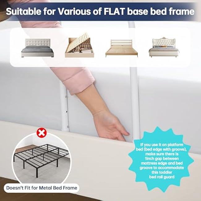 Bed Guard Rail for Toddlers, 23.6inch Foam Padded Side Rails for Queen King Twin Full Size Bed, Bedrail for Toddler, Bed Railing