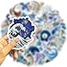 Yoksas 50 Pcs Cute Silver Blue Ocean Beach Stickers - Waterproof Coastal Marine Life Aesthetic Artistic Sea Decals for Water Bottles,Laptop,Scrapbooking