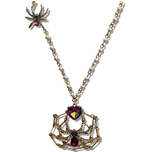 Betsey Johnson Spider Web Pendant Long Necklace