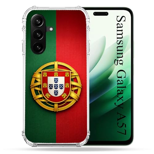 Coque Samsung Galaxy A57 5G robuste anti-chute motif drapeau Portugal
