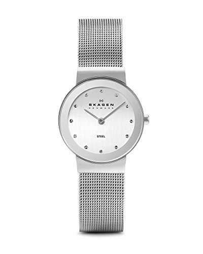 Skagen Freja reloj para mujer, movimiento de cuarzo con correa de acero o piel, Tono plateado, 26MM