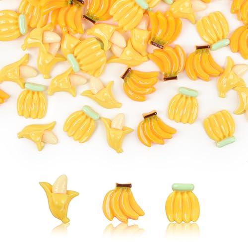 Hanycon 100pcs Artificial Bananas Tiny Bananas Miniature Banana for Home House Grocery Photography Party Decoration