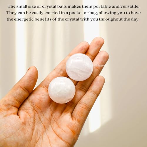 Image of Certified Rose Quartz Crystal Ball for Meditation | Premium Crystal Vastu Items for Home and Feng Shui Items for Good Luck - Pooja Supplies and Spiritual Practices (1 Inch)