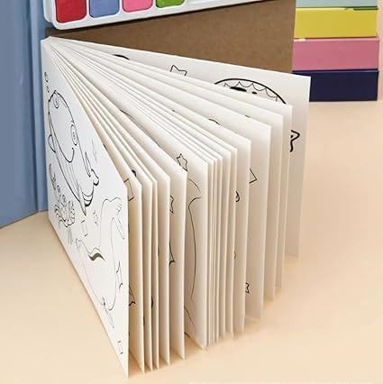 Veemok Watercolor Painting Book for Kids – Educational Art Activity Set with Built-in Watercolors | Brush – Fun | Mess-Free Coloring for Boys | Girls – Ideal for Travel, Gifting, Learning (Multicolour) 4