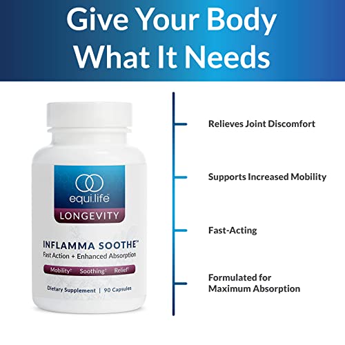 Equilife - Inflamma Soothe, Immune Support Supplement, Formulated For Maximum Absorption & Quick Relief, Helps Soothe Irritation & Achy Joints, Rich In Antioxidants, Vegan, Gluten-Free (90 Capsules) #TOP4