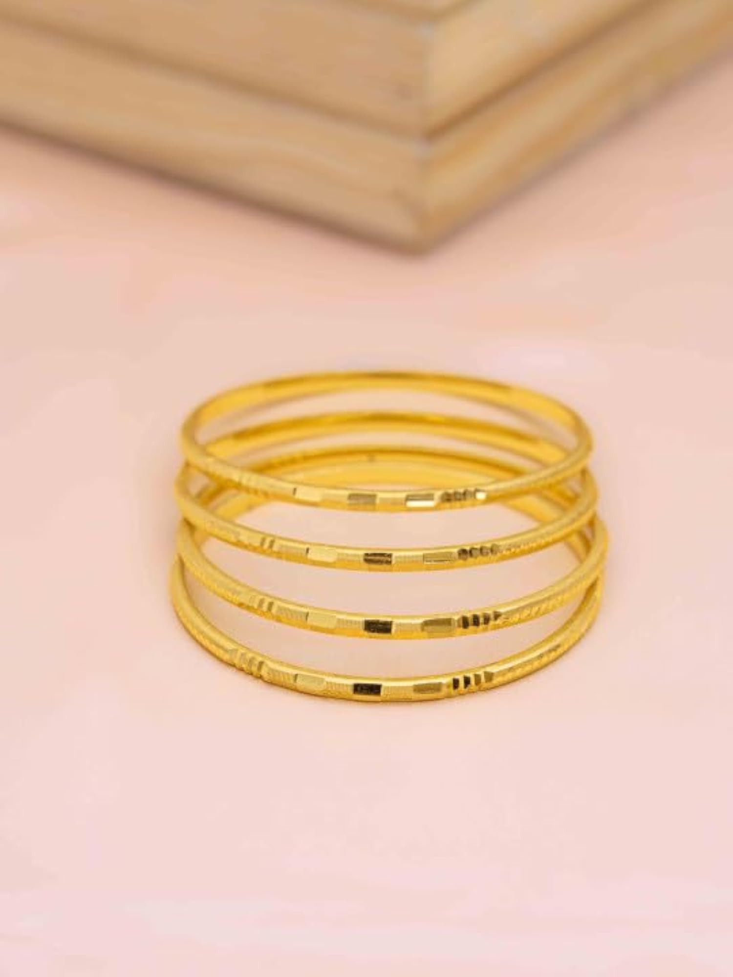 Set of 4 Plated Sunita Bangles, Stylish and Versatile