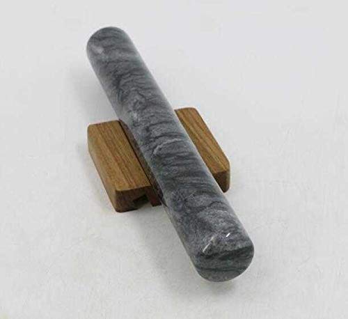 Kota Japan Premium 12” Black Marble Rolling Pin | Effortless Dough Roller for Baking, Pastry, Pizza | Sturdy Wood Base | Protect Countertops | Easy Clean | Stays Cool Wedding Registry! - Thumbnail 3