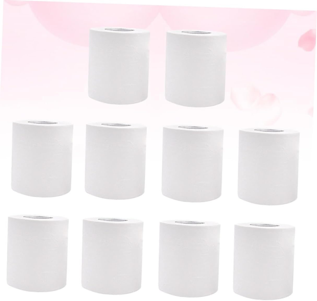 10 Rolls Wood Pulp Toilet Paper Small Soft Thick Ply for Hotels Home Environmentally Friendly White Natural Wood Bath Tissue