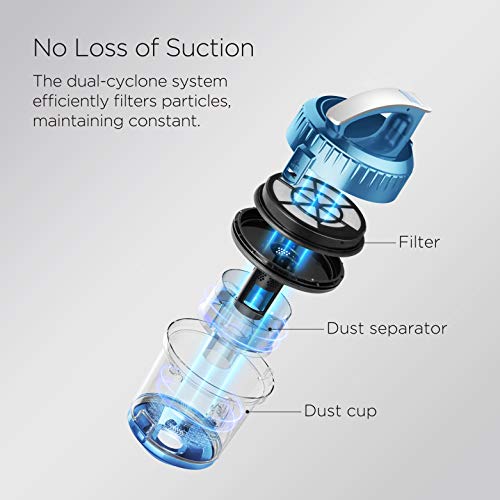 EUREKA Bagless Canister Vacuum Cleaner, Lightweight Vac for Carpets and Hard Floors, w/Filter, Blue 5 EUREKA Bagless Canister Vacuum Cleaner, Lightweight Vac for Carpets and Hard Floors, w/Filter, Blue - Image 3