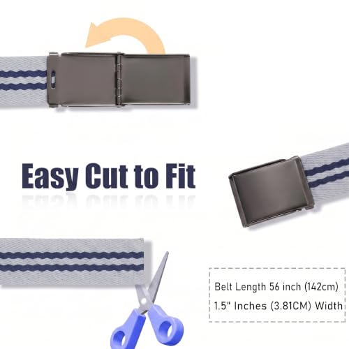 Image of Mile High Life Canvas Web Belt | Cut to Fit Up to 52 inch | Flip-Top Matte Silver Nickel Buckle 12 Colors