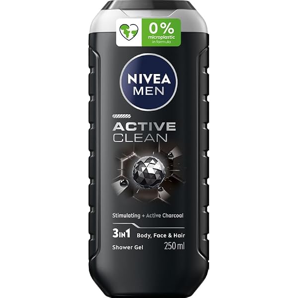 NIVEA MEN Active Clean Głęboko Oczyszczający 3w1 Żel pod prysznic dla mężczyzn z aktywnym węglem 250 ml