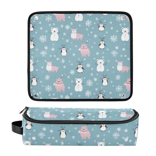 Winter Animals Marble Hair Tools Travel Bag Heat Resistant Mat for Irons Straighteners Curling Iron Hair Care Accessories Portable Organizer Bag miniatura 3